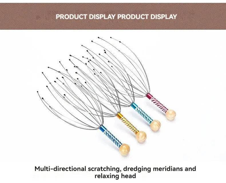 Stainless Steel Octopus Head Scalp Massage Relaxer - Driftwood - Sleep Galleria