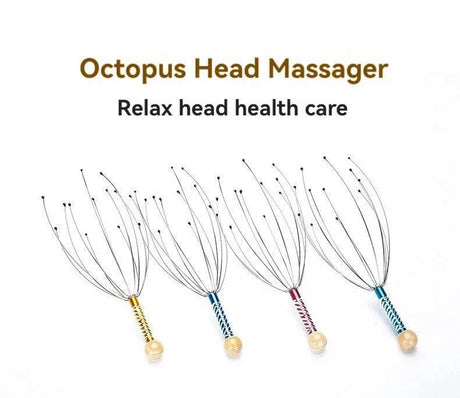 Stainless Steel Octopus Head Scalp Massage Relaxer - Driftwood - Sleep Galleria