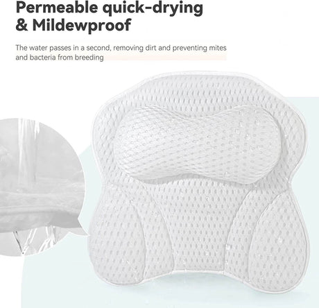 Thick Supportive Bath Pillow With Strong Suction Cups - Driftwood - Sleep Galleria