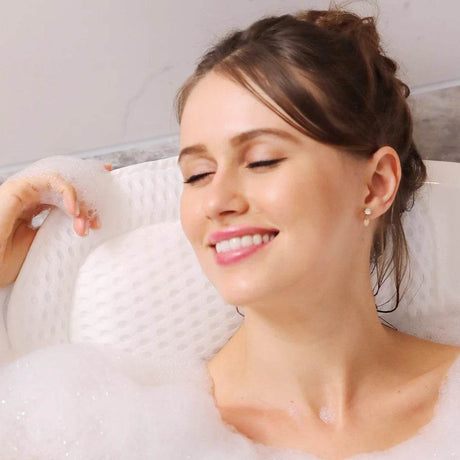 Thick Supportive Bath Pillow With Strong Suction Cups - Driftwood - Sleep Galleria