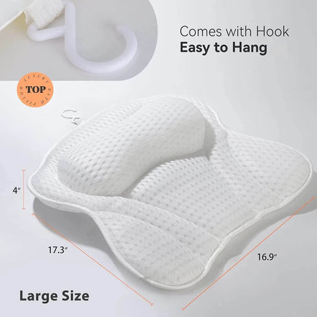 Thick Supportive Bath Pillow With Strong Suction Cups - Driftwood - Sleep Galleria