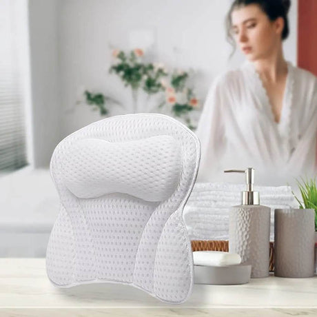 Thick Supportive Bath Pillow With Strong Suction Cups - Driftwood - Sleep Galleria