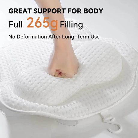 Thick Supportive Bath Pillow With Strong Suction Cups - Driftwood - Sleep Galleria