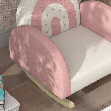 Toddler Velvet Pink Princess Crown Rocking Chair - Driftwood - Sleep Galleria