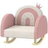 Toddler Velvet Pink Princess Crown Rocking Chair - Driftwood - Sleep Galleria