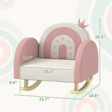 Toddler Velvet Pink Princess Crown Rocking Chair - Driftwood - Sleep Galleria