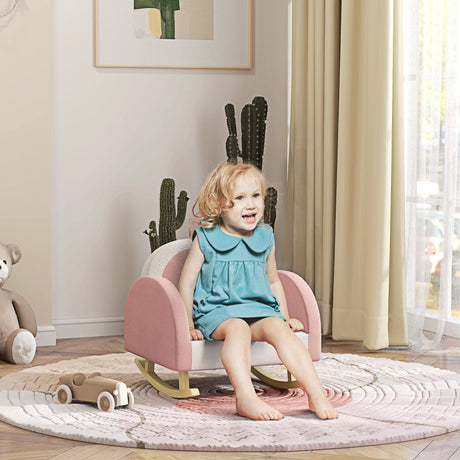Toddler Velvet Pink Princess Crown Rocking Chair - Driftwood - Sleep Galleria