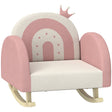 Toddler Velvet Pink Princess Crown Rocking Chair - Driftwood - Sleep Galleria