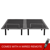 Traditional Split King Adjustable Bed Base With Wired Remote - Driftwood - Sleep Galleria