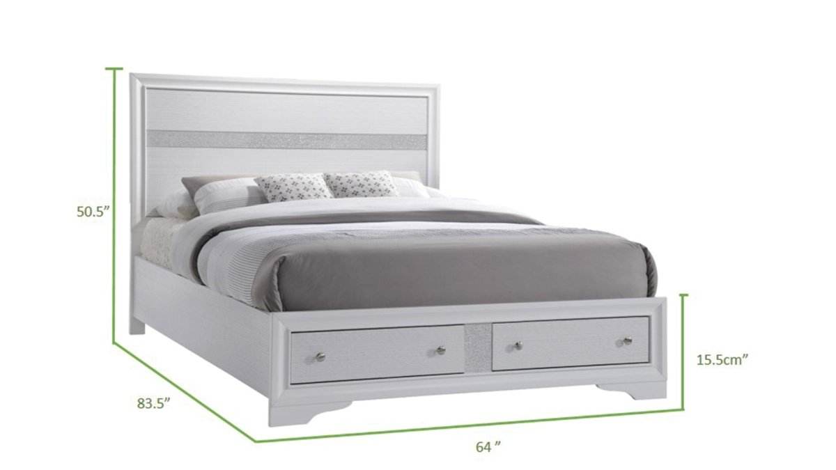 Traditional White Wood 5-Piece Bedroom Furniture Set - Sleep Galleria