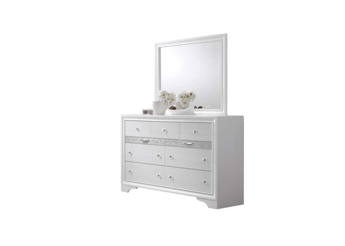 Traditional White Wood 5-Piece Bedroom Furniture Set - Sleep Galleria