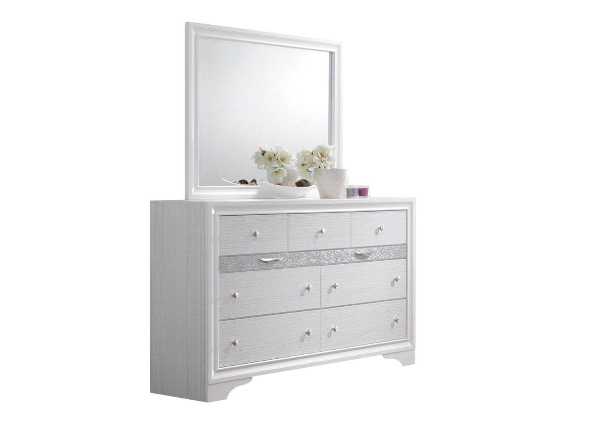 Traditional White Wood 5-Piece Bedroom Furniture Set - Sleep Galleria