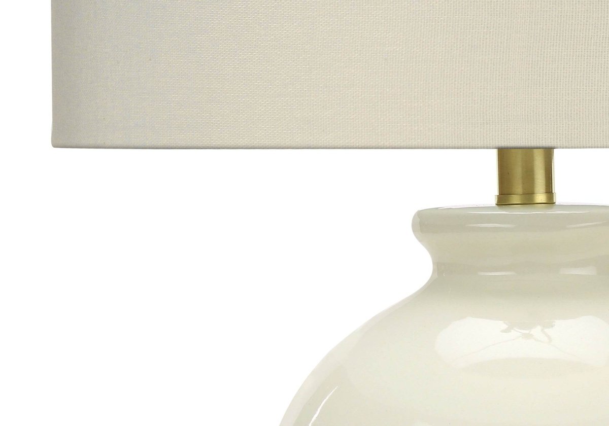 Transitional Cream Ceramic Table Lamp With Ivory Shade - Driftwood - Sleep Galleria