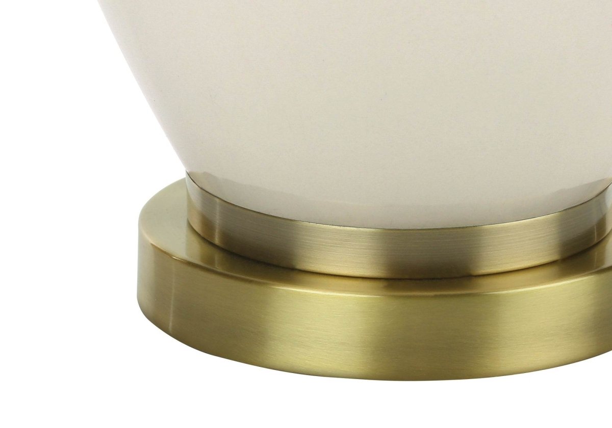 Transitional Cream Ceramic Table Lamp With Ivory Shade - Driftwood - Sleep Galleria