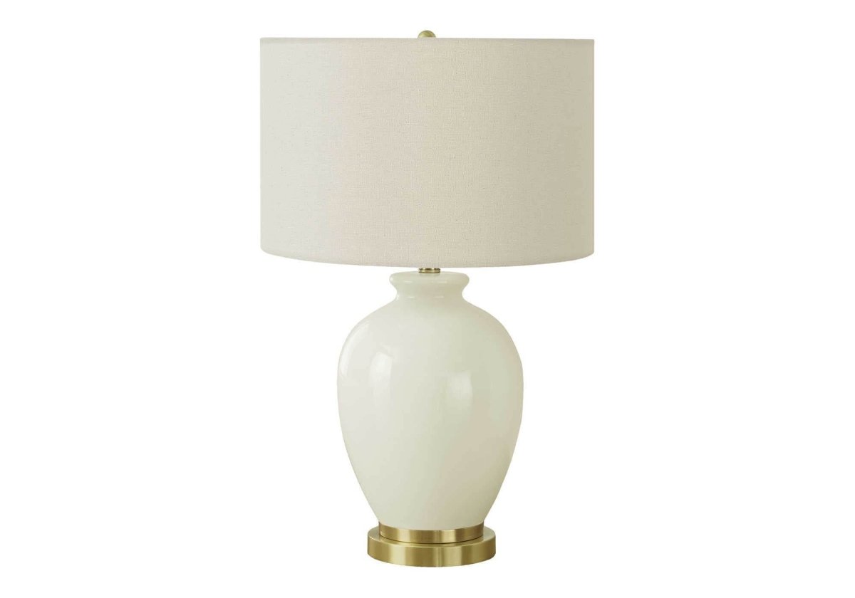 Transitional Cream Ceramic Table Lamp With Ivory Shade - Driftwood - Sleep Galleria