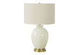 Transitional Cream Ceramic Table Lamp With Ivory Shade - Driftwood - Sleep Galleria