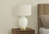 Transitional Cream Ceramic Table Lamp With Ivory Shade - Driftwood - Sleep Galleria