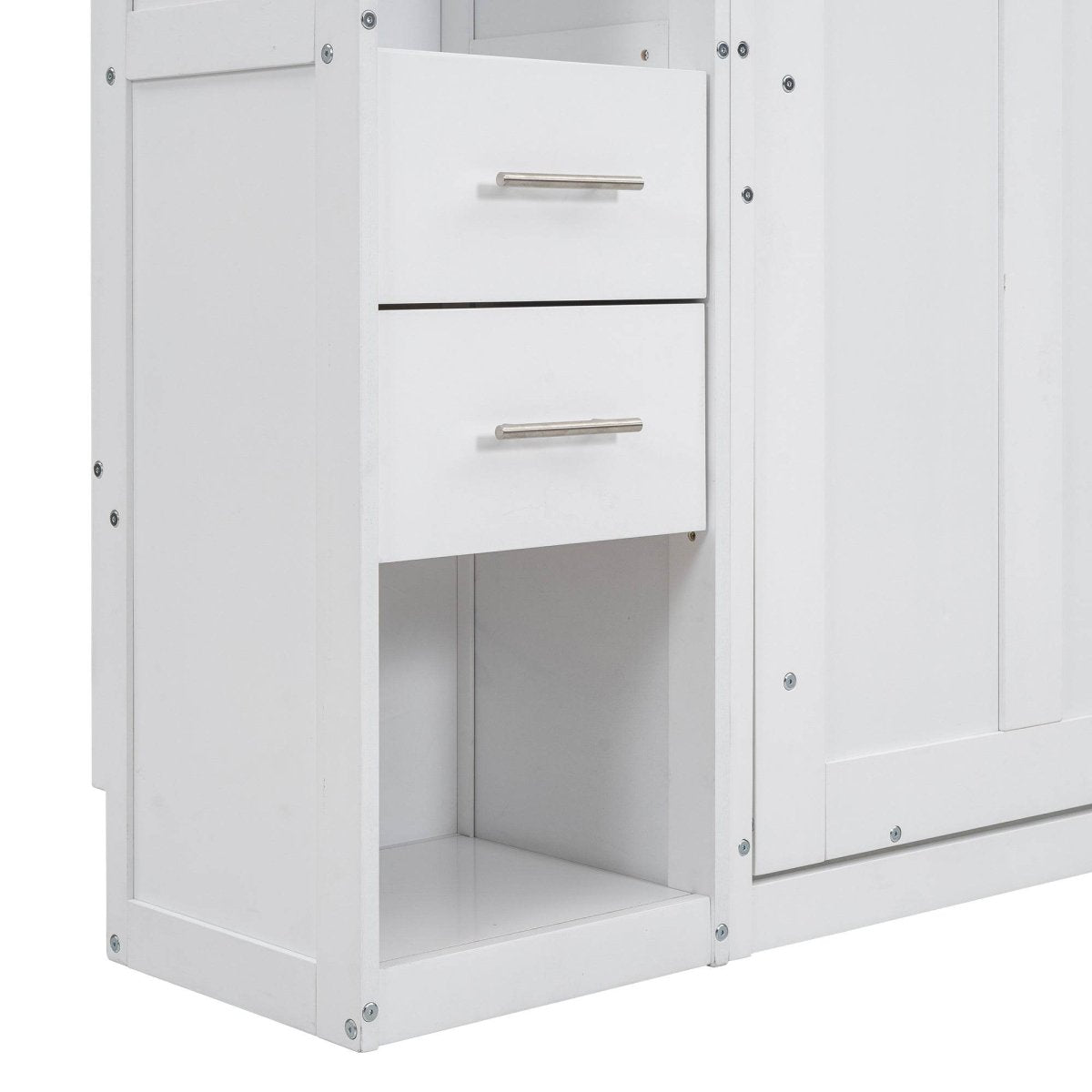 Twin Murphy Bed Frame With Lockers And Wardrobes - Driftwood - Sleep Galleria