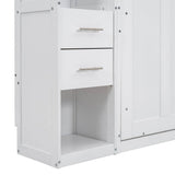 Twin Murphy Bed Frame With Lockers And Wardrobes - Driftwood - Sleep Galleria