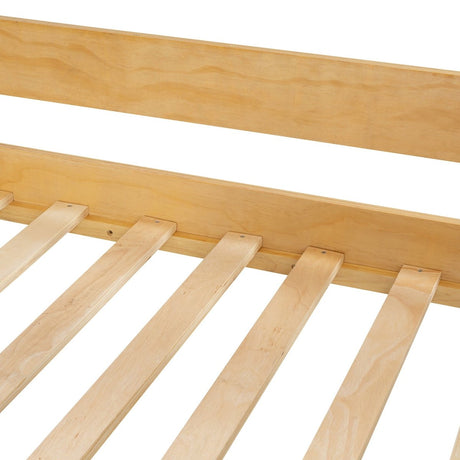Twin Over Twin Solid Wood Bunk Bed With Tent - Driftwood - Sleep Galleria