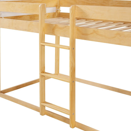 Twin Over Twin Solid Wood Bunk Bed With Tent - Driftwood - Sleep Galleria