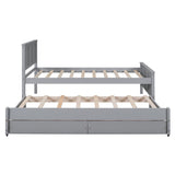 Twin Platform Bed With Trundle And Storage Drawers - Driftwood - Sleep Galleria