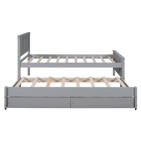 Twin Platform Bed With Trundle And Storage Drawers - Driftwood - Sleep Galleria