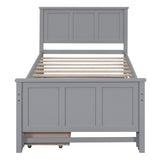 Twin Platform Bed With Trundle And Storage Drawers - Driftwood - Sleep Galleria