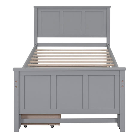 Twin Platform Bed With Trundle And Storage Drawers - Driftwood - Sleep Galleria