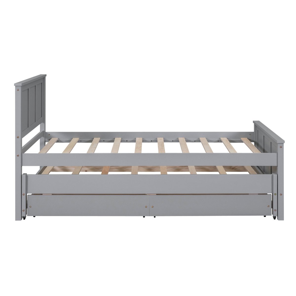 Twin Platform Bed With Trundle And Storage Drawers - Driftwood - Sleep Galleria