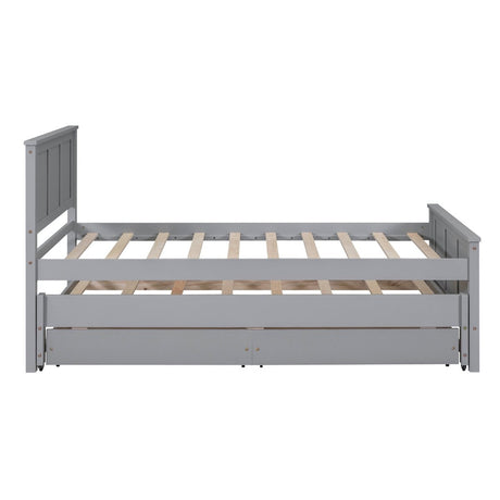 Twin Platform Bed With Trundle And Storage Drawers - Driftwood - Sleep Galleria