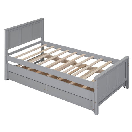 Twin Platform Bed With Trundle And Storage Drawers - Driftwood - Sleep Galleria
