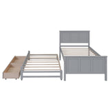 Twin Platform Bed With Trundle And Storage Drawers - Driftwood - Sleep Galleria