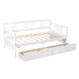 Twin Size Solid Wood Daybed With Two Drawers - Sleep Galleria