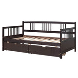 Twin Size Solid Wood Daybed With Two Drawers - Sleep Galleria
