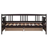 Twin Size Solid Wood Daybed With Two Drawers - Sleep Galleria
