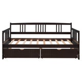 Twin Size Solid Wood Daybed With Two Drawers - Sleep Galleria