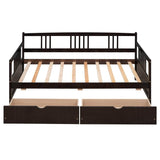 Twin Size Solid Wood Daybed With Two Drawers - Sleep Galleria