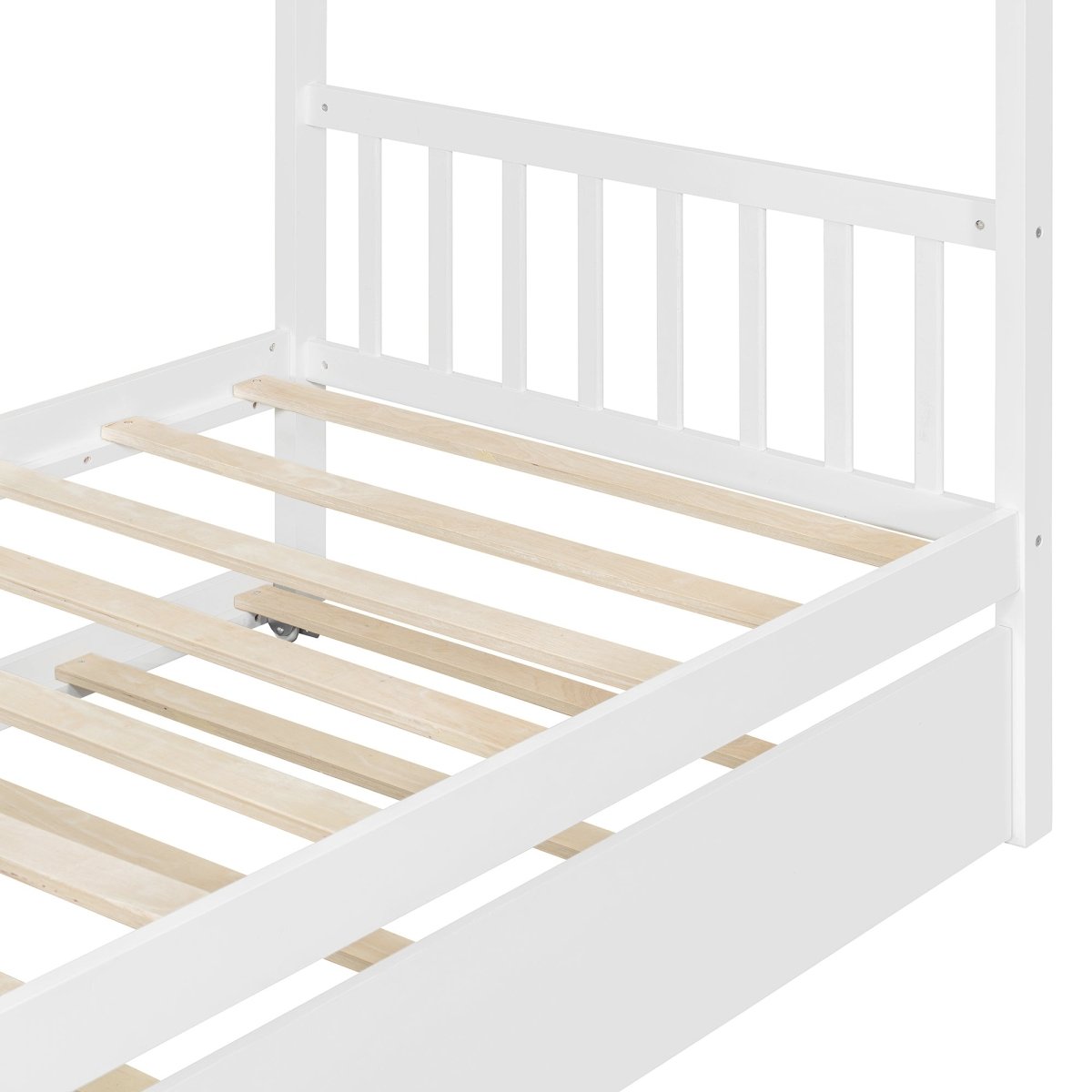 Twin Size Solid Wood House Daybed With Trundle - Driftwood - Sleep Galleria