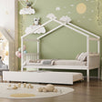 Twin Size Solid Wood House Daybed With Trundle - Driftwood - Sleep Galleria