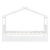 Twin Size Solid Wood House Daybed With Trundle - Driftwood - Sleep Galleria