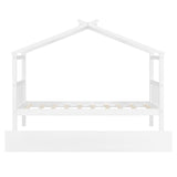 Twin Size Solid Wood House Daybed With Trundle - Driftwood - Sleep Galleria