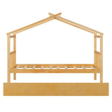 Twin Size Solid Wood House Daybed With Trundle - Driftwood - Sleep Galleria
