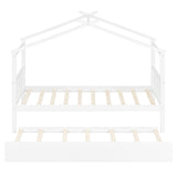 Twin Size Solid Wood House Daybed With Trundle - Driftwood - Sleep Galleria