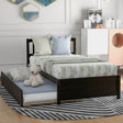 Twin Solid Wood Platform Bed Frame With Trundle - Sleep Galleria