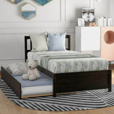Twin Solid Wood Platform Bed Frame With Trundle - Sleep Galleria