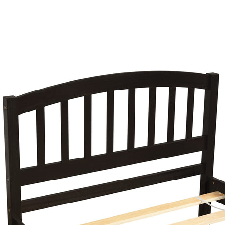 Twin Solid Wood Platform Bed Frame With Trundle - Driftwood - Sleep Galleria
