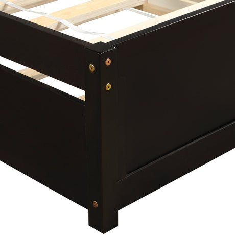 Twin Solid Wood Platform Bed Frame With Trundle - Driftwood - Sleep Galleria