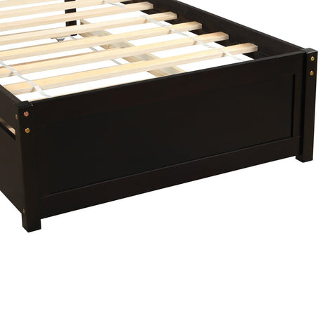 Twin Solid Wood Platform Bed Frame With Trundle - Driftwood - Sleep Galleria