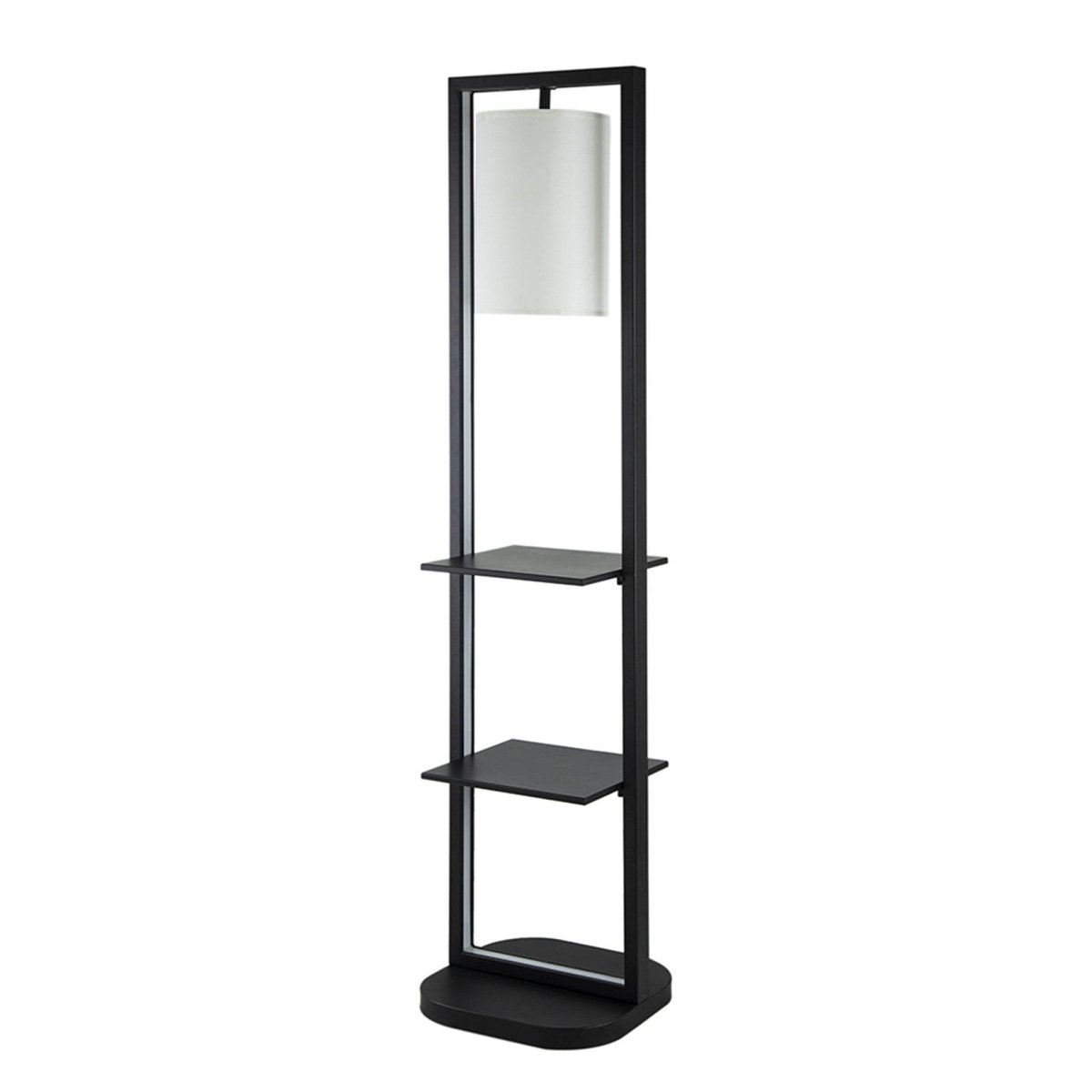 Two Tiered Vertical Iron Shelving Stand With Light - Driftwood - Sleep Galleria